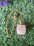 Hexagonal Gemstone Pendulum with Pentagram Symbol