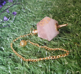 Hexagonal Gemstone Pendulum with Pentagram Symbol