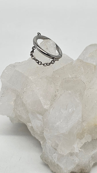Hinged Ring With Chain Drop