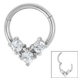 Tri Diamond Claw Set Hinged Ring