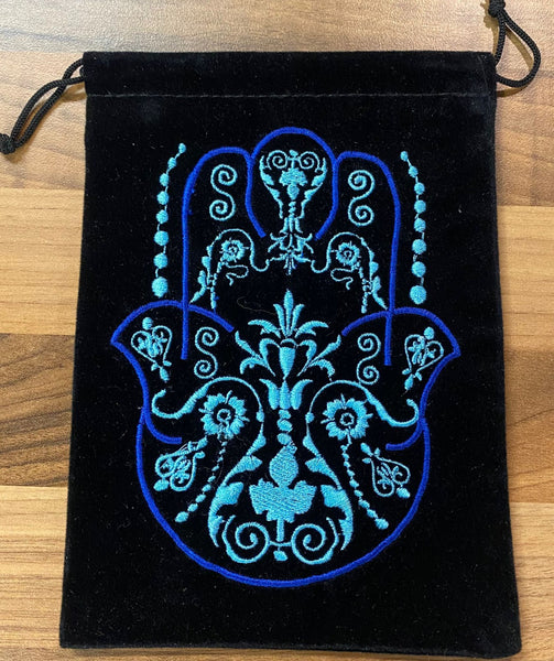 Hand of Fatima Velvet Card/Crystal Bag