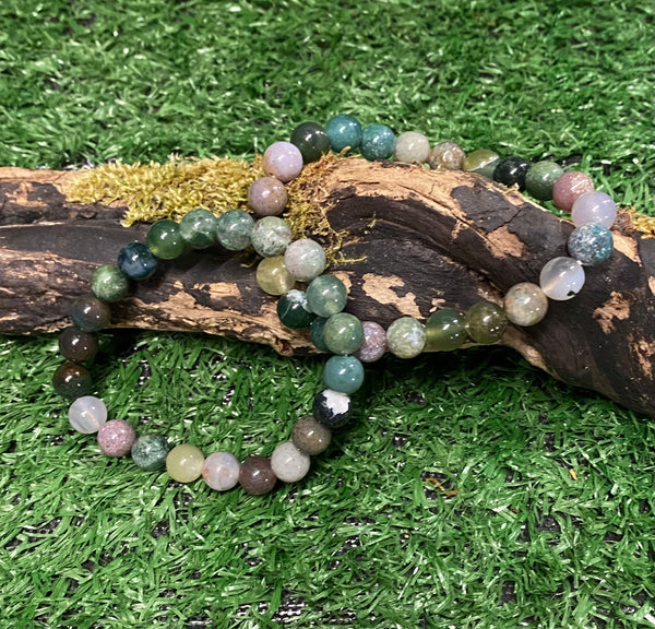 Moss Agate Power Bead Bracelet