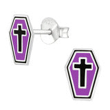 Sterling Silver Coffin Earring Stud