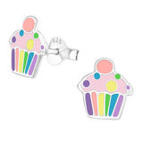 Sterling Silver Cupcake Earring Stud