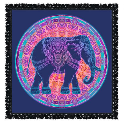 Colourful Elephant Altar Cloth 60x60cm
