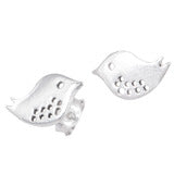Sterling Silver Love Bird Earring Stud