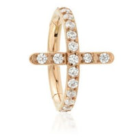 Diamond Cross Pave Hinged Ring