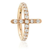 Diamond Cross Pave Hinged Ring