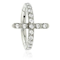 Diamond Cross Pave Hinged Ring