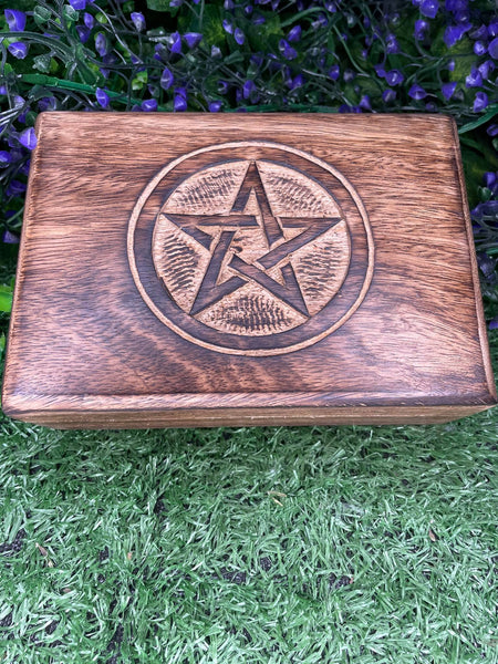 Pentagram Wooden Carved Box