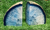 Blue Agate Bookends
