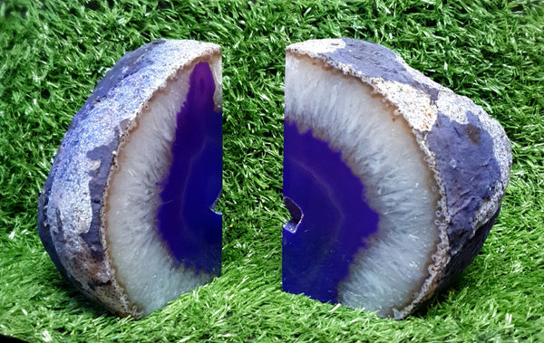 Purple Agate Bookends