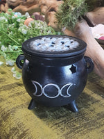 Triple Moon Cauldron Incense Cone Burner