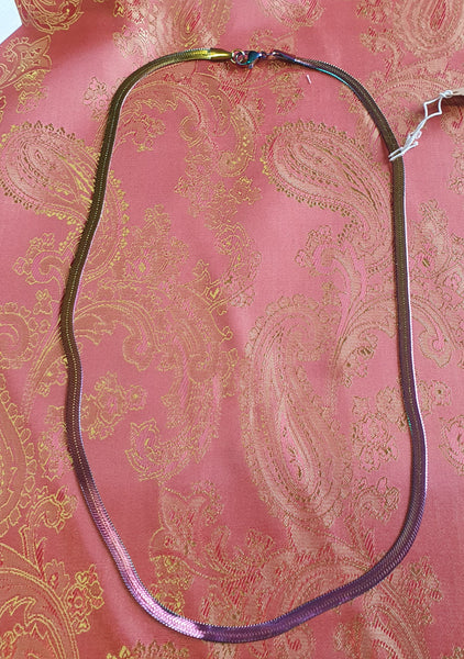Flat Snake Chain - Rainbow Multicolour