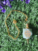 Hexagonal Gemstone Pendulum with Pentagram Symbol