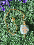 Hexagonal Gemstone Pendulum with Pentagram Symbol