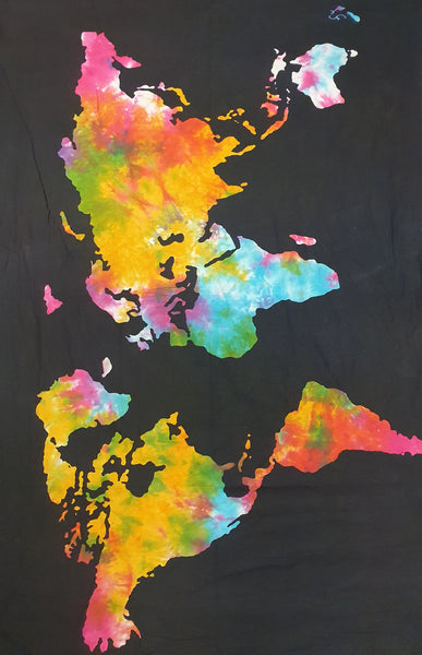 Colourful World Map Tapestry - Small