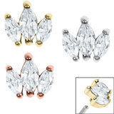 3 Jewel Claw Set Marquise Fan Top