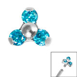 jewelled Trinity Top For Internally Threaded Bars