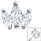 3 Jewel Claw Set Marquise Fan Top