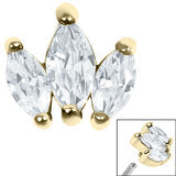 3 Jewel Claw Set Marquise Fan Top