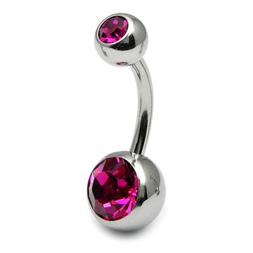 Belly Bar Jewelled Surgical Steel