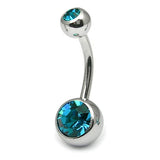 Belly Bar Jewelled Surgical Steel