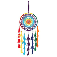 Multi Coloured Rainbow Crocheted Dreamcatcher 80cm