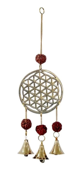Flower of Life Wind Chime with Rudraksha Seeds