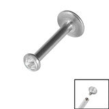 Titanium Internal Thread Labret Stud with Jeweled Top