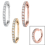 Pavé Hinged Ring in Silver, Gold & Rose Gold