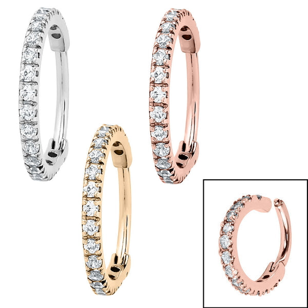 Pavé Hinged Ring in Silver, Gold & Rose Gold