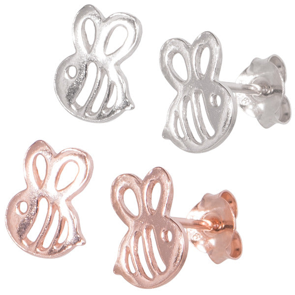Sterling Silver Bumblebee Studs