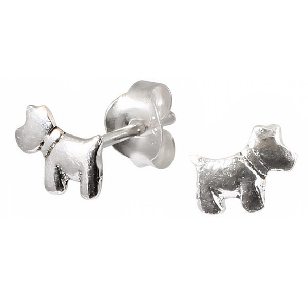 Sterling Silver Scottie Dog Studs