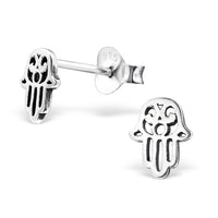 Sterling Silver Hamsa Hand Studs