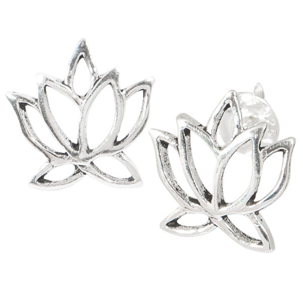 Sterling Silver Lotus Flower Studs