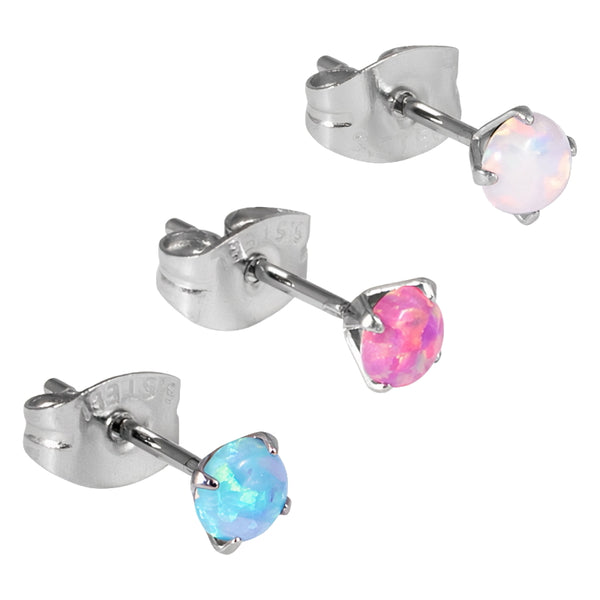 Surgical Steel Opal Studs