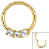 Jewelled Trio Hinged Ring