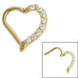 Heart Shape Hinged Ring with Clear Crystal Setting