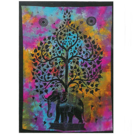 Tree of Life & Indian Elephant Tapestry - Small